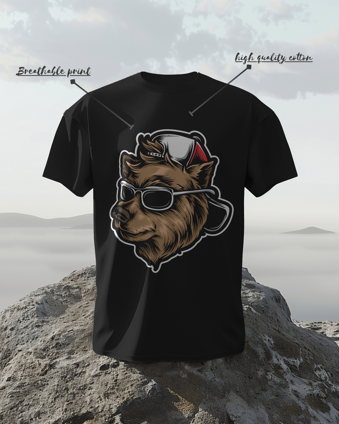 Cool Bear Swag Tee – 100% Bio-Washed Cotton