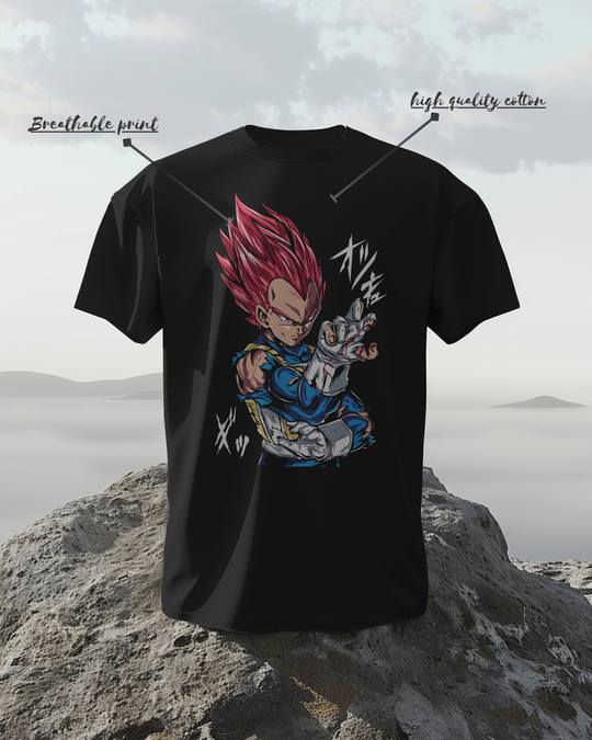 Vegeta T-Shirt | Regular Fit | 100% Cotton Bio-Wash