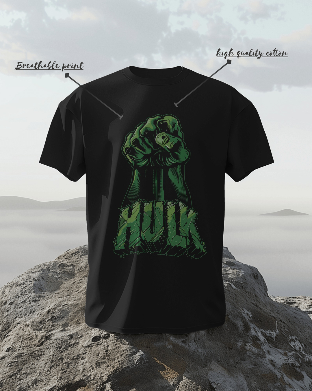 HULK Smash Fist T-Shirt – Retro Comic Style Marvel Graphic Tee