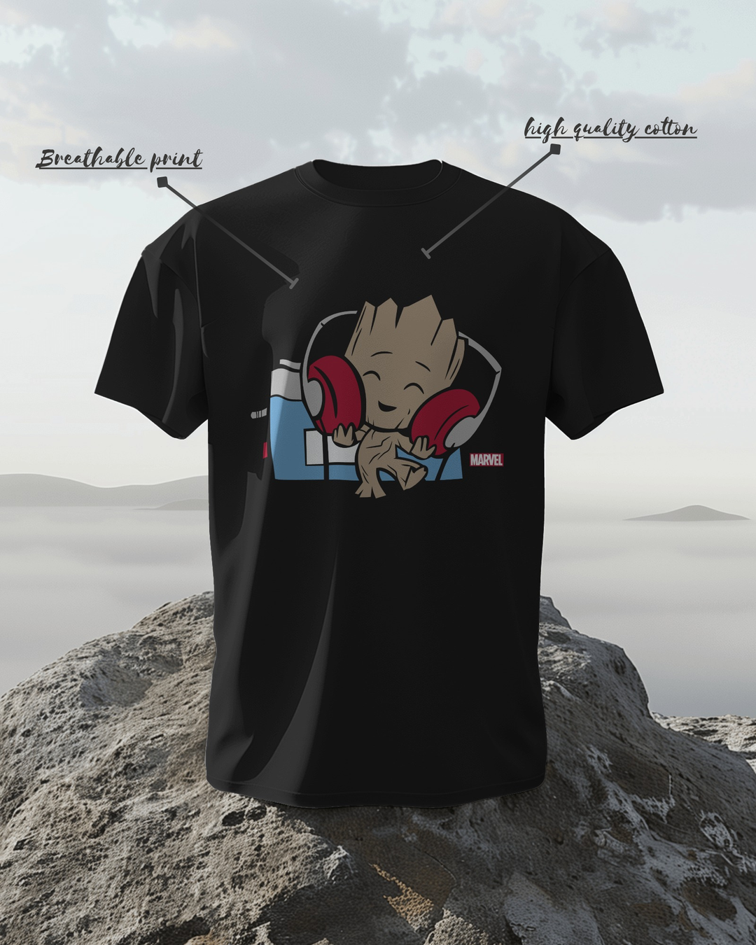 Baby Groot Vibes T-Shirt – 100% Cotton Biowash