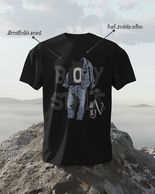 “BoyStyle” Graphic T-Shirt | Regular Fit | 100% Cotton Bio-Wash | Urban Streetwear