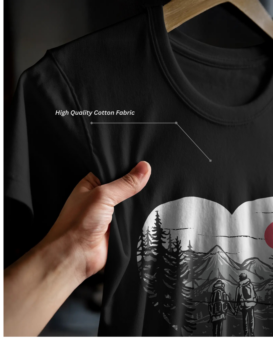 “WanderLove” Couple T-Shirt | 100% Cotton Bio-Wash | Minimal Travel Art Tee