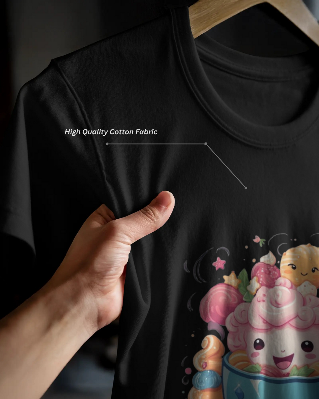 Kawaii Dessert Cup Graphic T-Shirt – Sweet & Colorful Treat Vibes
