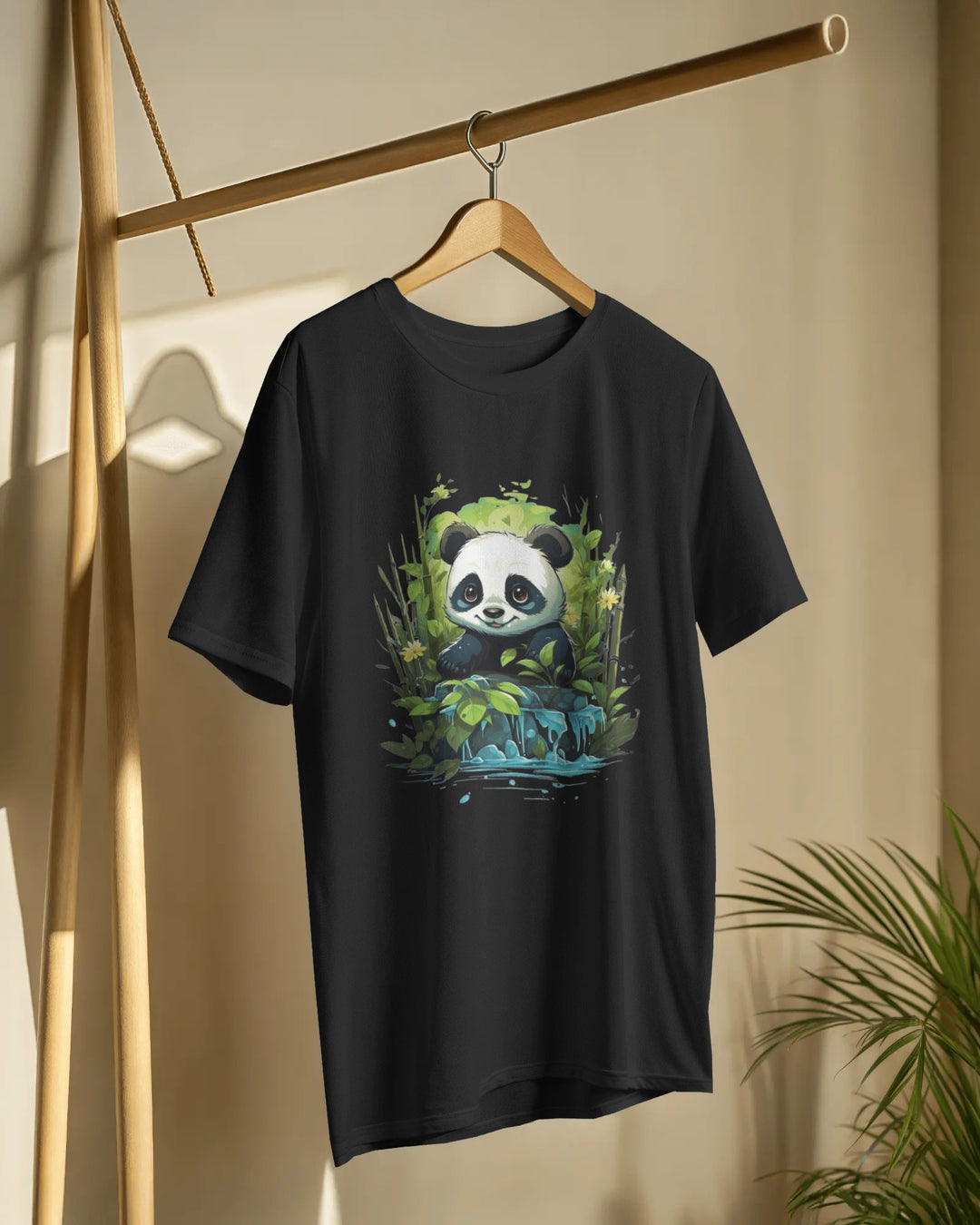 Chill Panda by the Bamboo Falls – Nature-Inspired Cute T-Shirt