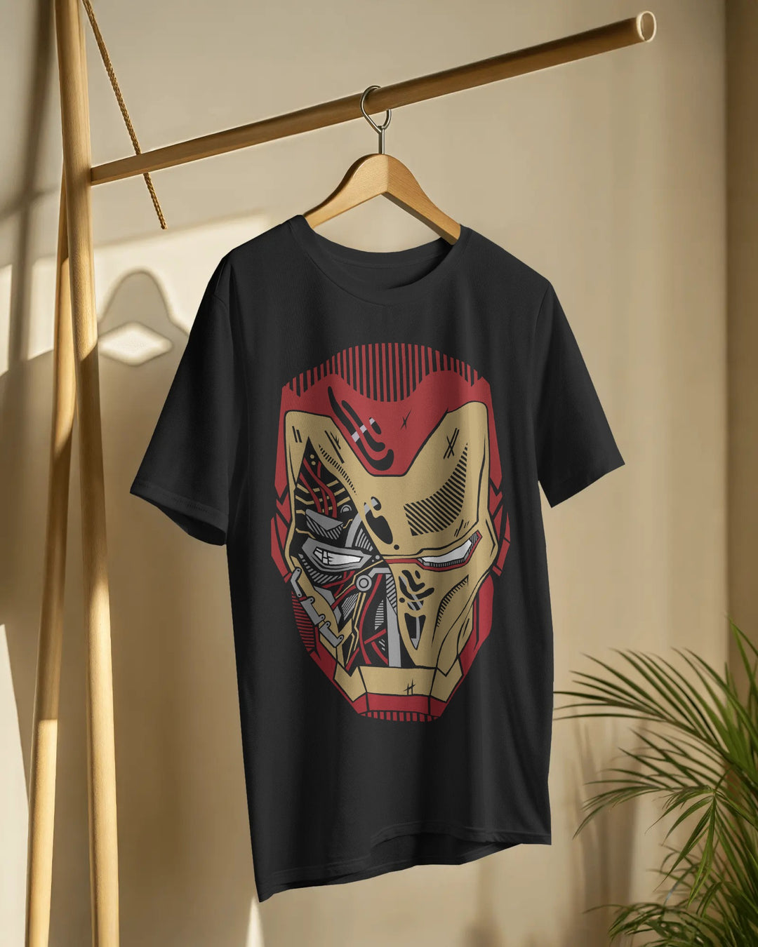 Iron man Mask T-Shirt – Futuristic Mech-Style Iron Man Graphic Tee