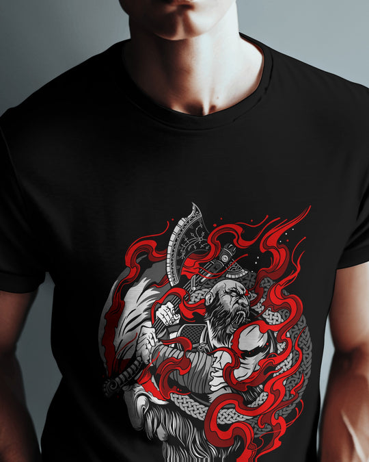 🔥 Viking Rage Graphic T-Shirt – 100% Cotton (Biowash)