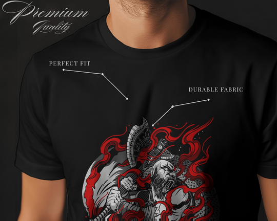 🔥 Viking Rage Graphic T-Shirt – 100% Cotton (Biowash)
