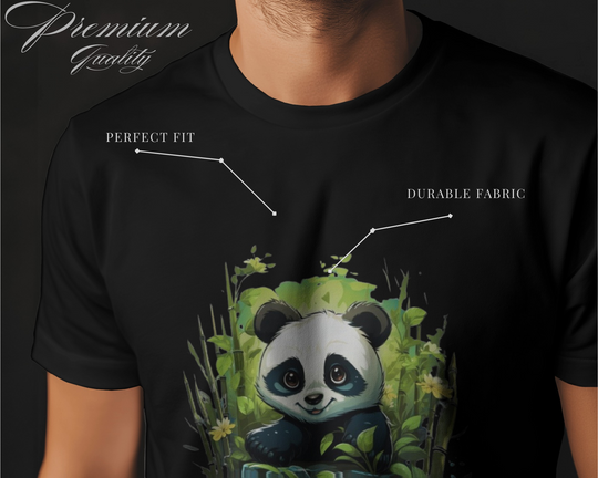 Chill Panda by the Bamboo Falls – Nature-Inspired Cute T-Shirt