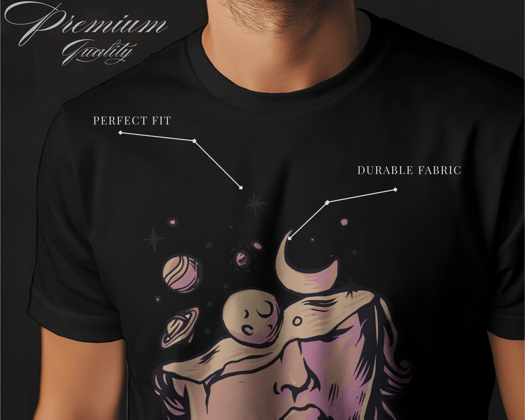 Cosmic Mind Graphic T-Shirt – 100% Cotton Biowash