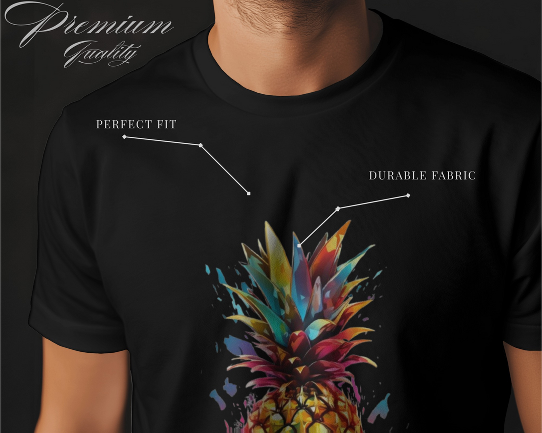 Color Splash Pineapple Graphic T-Shirt – Tropical Vibes