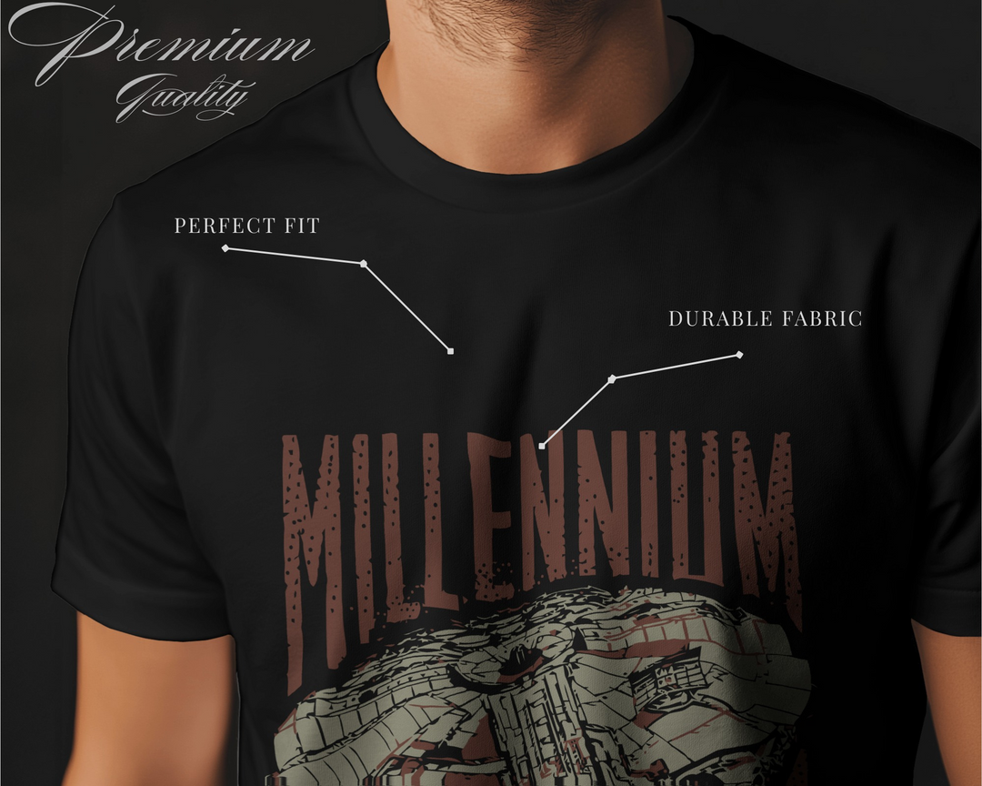 Millennium Falcon Star Wars T-Shirt – 100% Cotton Biowash