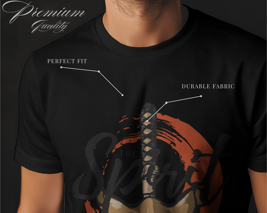 “Spirit King” Samurai Mask T-Shirt | Full Sleeve | 100% Cotton Bio-Wash | Dark Streetwear