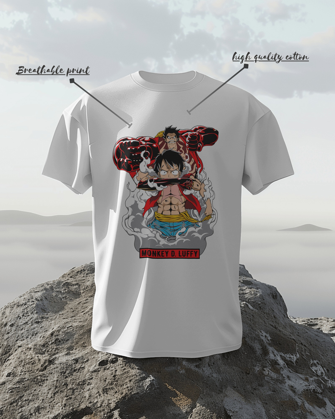 🔥 Monkey D. Luffy Anime Graphic T-Shirt – 100% Cotton
