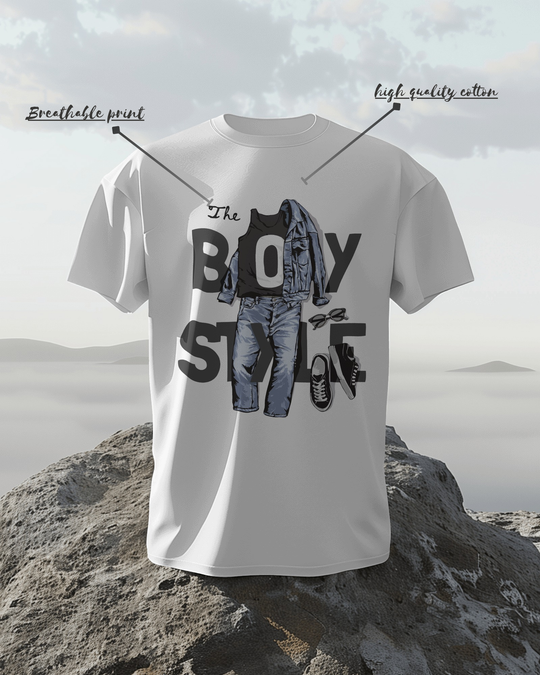 “BoyStyle” Graphic T-Shirt | Regular Fit | 100% Cotton Bio-Wash | Urban Streetwear