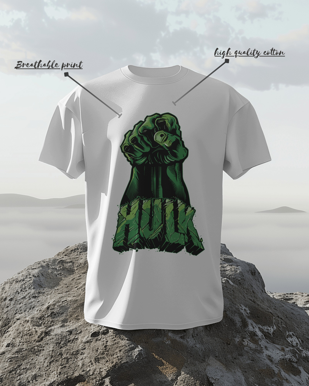 HULK Smash Fist T-Shirt – Retro Comic Style Marvel Graphic Tee