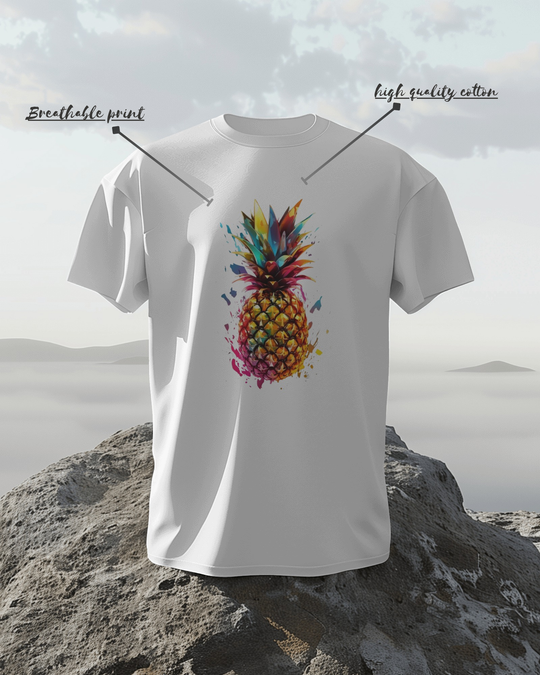 Color Splash Pineapple Graphic T-Shirt – Tropical Vibes