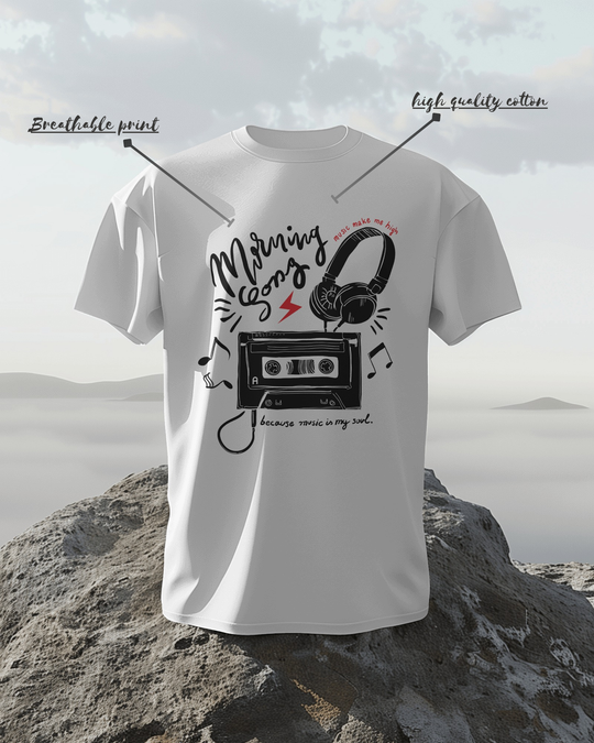 “Morning Song” Music T-Shirt | 100% Cotton Bio-Wash | Retro Vibes Tee for Music Lovers