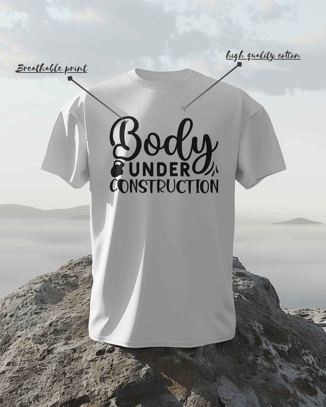 Body Under Construction T-Shirt – 100% Cotton Biowash