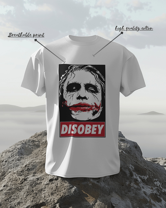 Joker "DISOBEY" Graphic T-Shirt – Bold Villain Art Tee