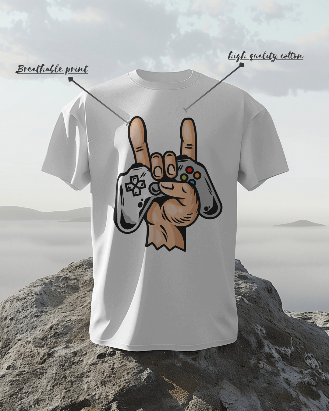 “Game Overkill” T-Shirt | Regular Fit | 100% Cotton Bio-Wash | Gamer Streetwear