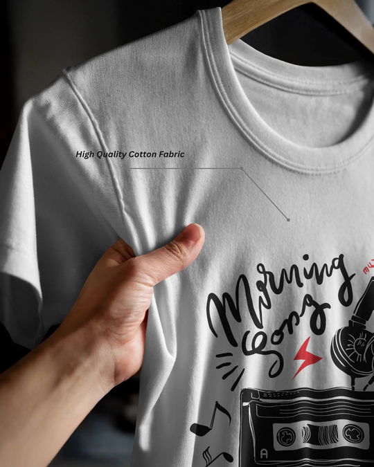 “Morning Song” Music T-Shirt | 100% Cotton Bio-Wash | Retro Vibes Tee for Music Lovers