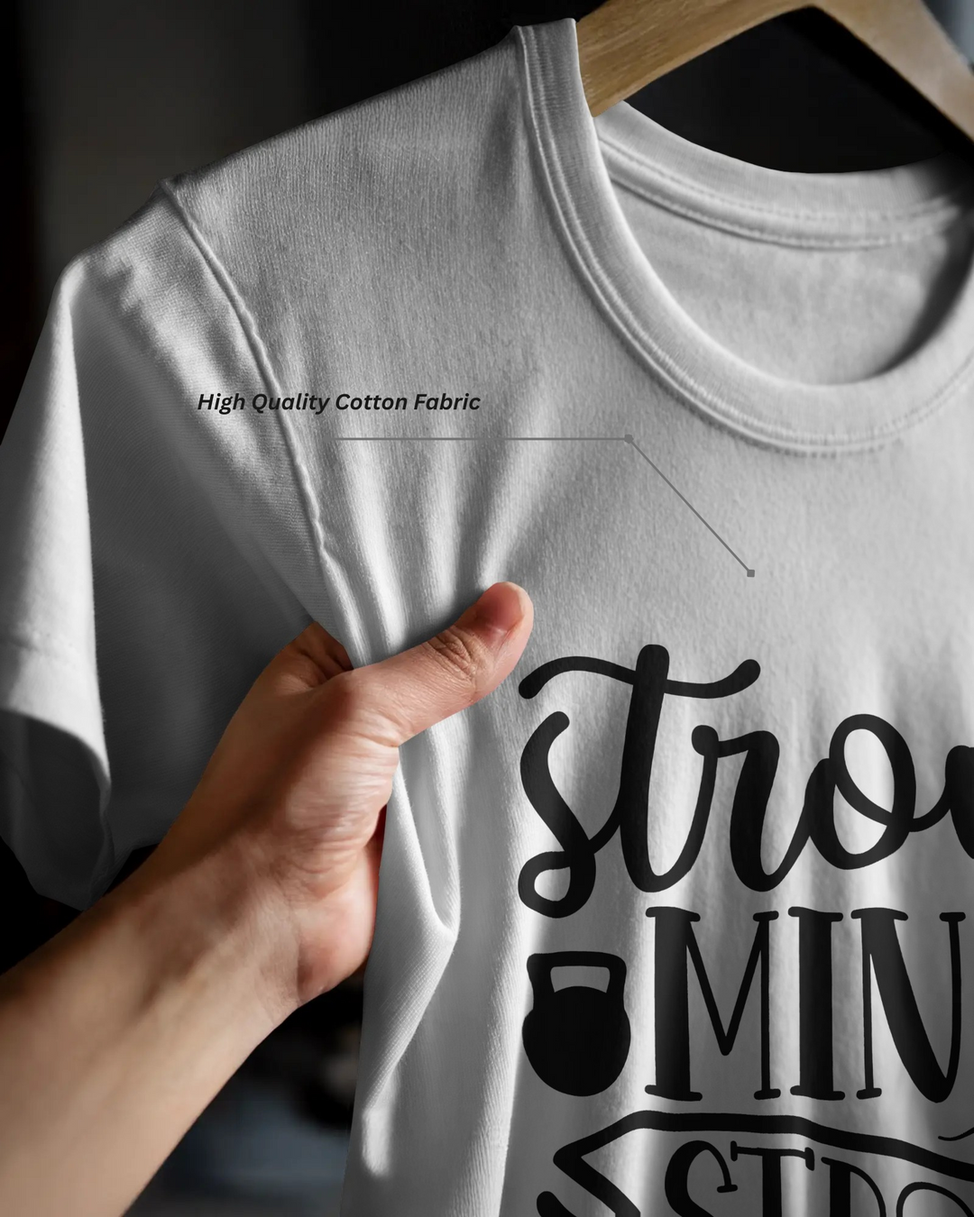 “Strong Mind Strong Body” Motivational Gym T-Shirt | 100% Cotton Bio-Wash | Fitness Wear