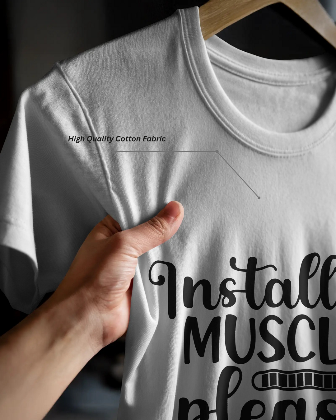 Installing Muscles Please Wait T-Shirt – 100% Cotton Biowash