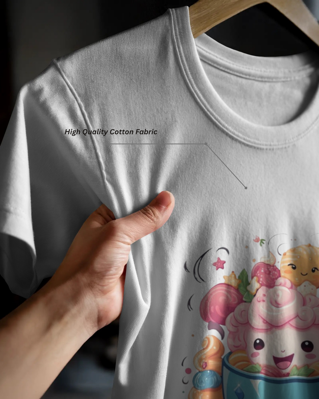 Kawaii Dessert Cup Graphic T-Shirt – Sweet & Colorful Treat Vibes