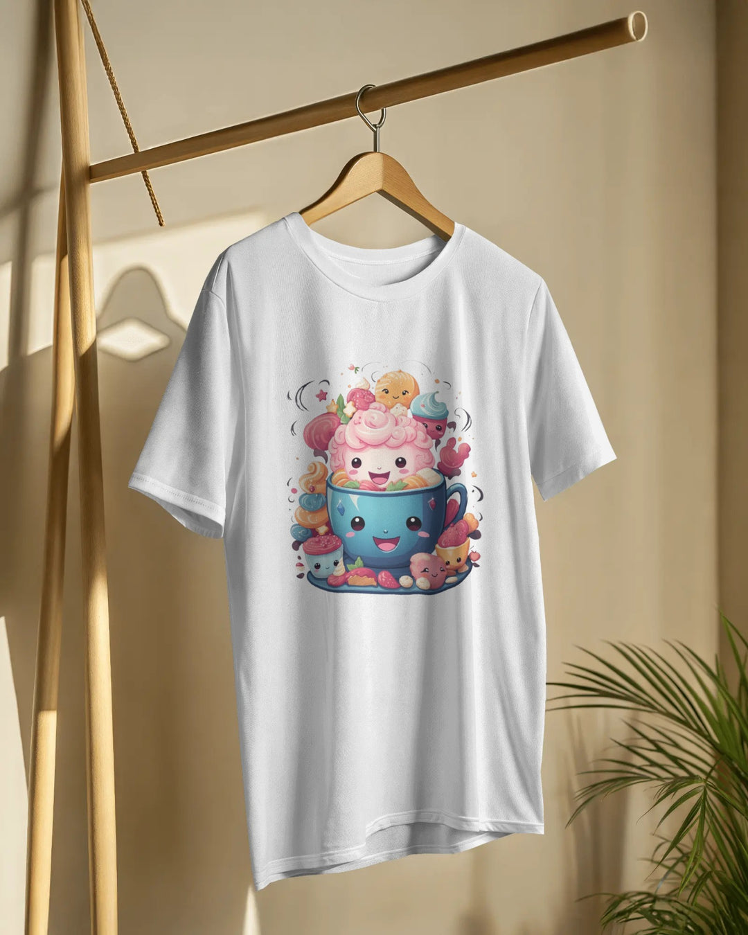 Kawaii Dessert Cup Graphic T-Shirt – Sweet & Colorful Treat Vibes