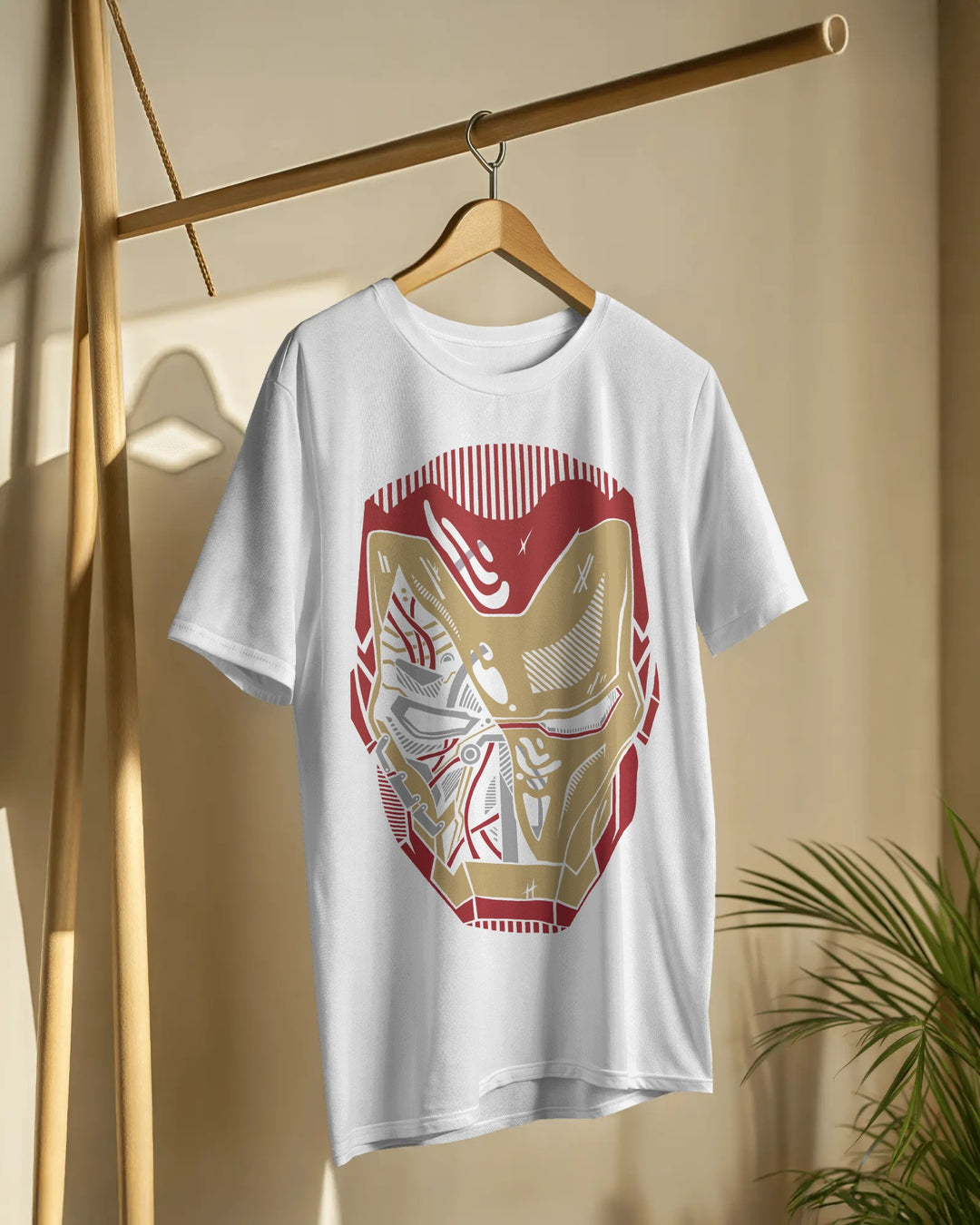 Iron man Mask T-Shirt – Futuristic Mech-Style Iron Man Graphic Tee