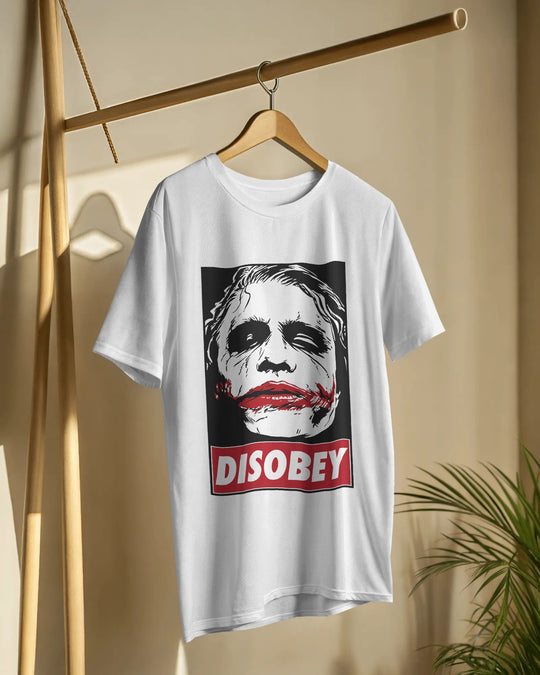 Joker "DISOBEY" Graphic T-Shirt – Bold Villain Art Tee