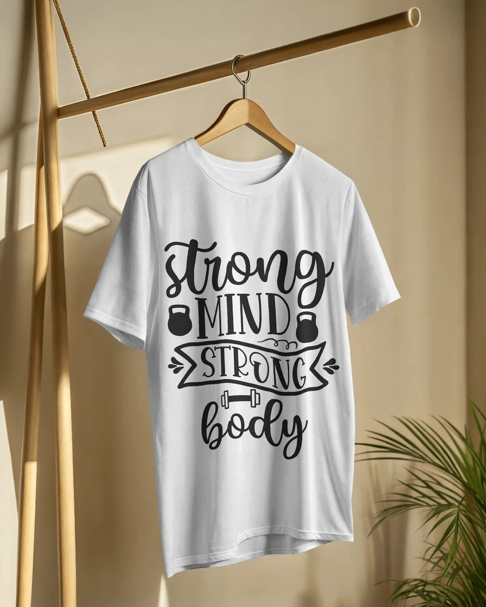 “Strong Mind Strong Body” Motivational Gym T-Shirt | 100% Cotton Bio-Wash | Fitness Wear