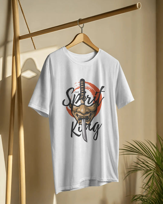 “Spirit King” Samurai Mask T-Shirt | Full Sleeve | 100% Cotton Bio-Wash | Dark Streetwear