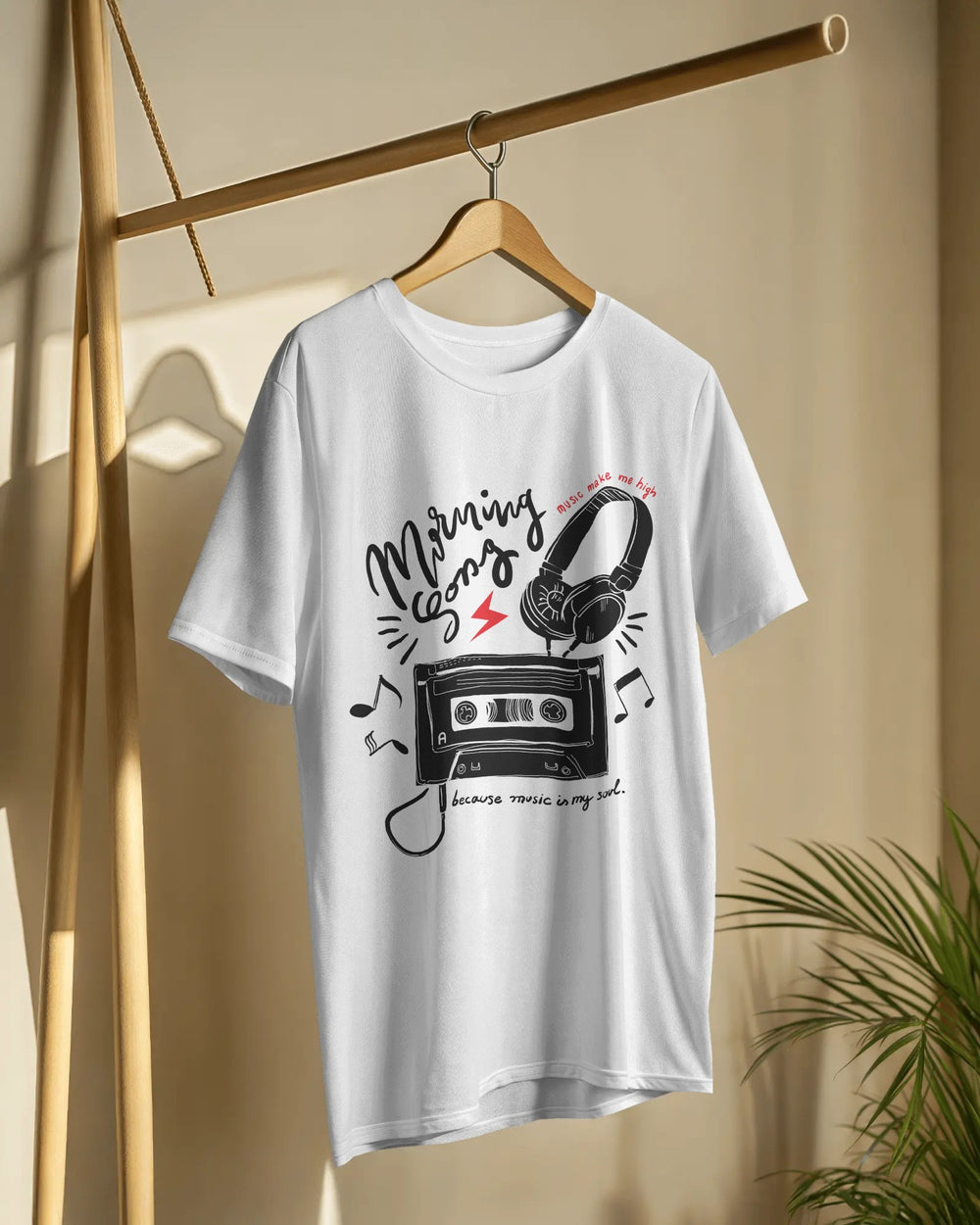 “Morning Song” Music T-Shirt | 100% Cotton Bio-Wash | Retro Vibes Tee for Music Lovers