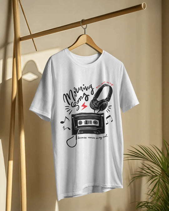 “Morning Song” Music T-Shirt | 100% Cotton Bio-Wash | Retro Vibes Tee for Music Lovers