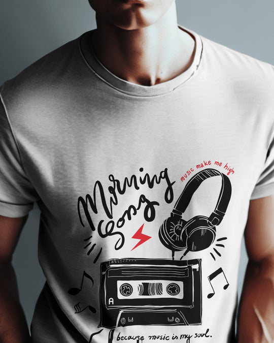“Morning Song” Music T-Shirt | 100% Cotton Bio-Wash | Retro Vibes Tee for Music Lovers