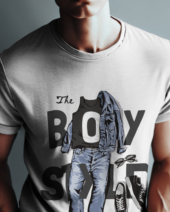 “BoyStyle” Graphic T-Shirt | Regular Fit | 100% Cotton Bio-Wash | Urban Streetwear