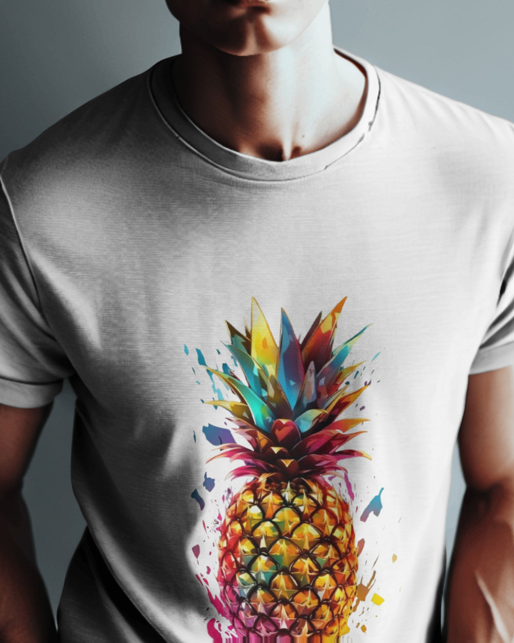 Color Splash Pineapple Graphic T-Shirt – Tropical Vibes