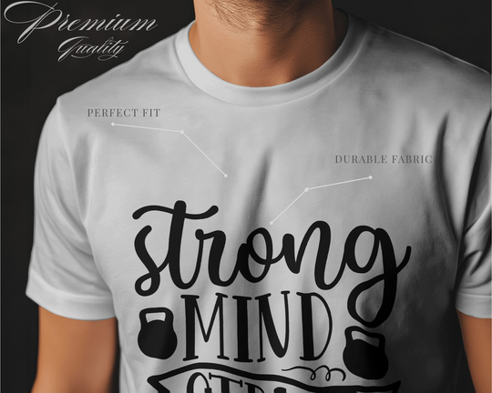 “Strong Mind Strong Body” Motivational Gym T-Shirt | 100% Cotton Bio-Wash | Fitness Wear