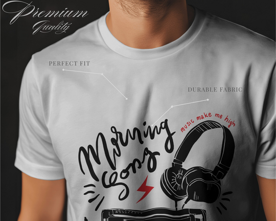“Morning Song” Music T-Shirt | 100% Cotton Bio-Wash | Retro Vibes Tee for Music Lovers