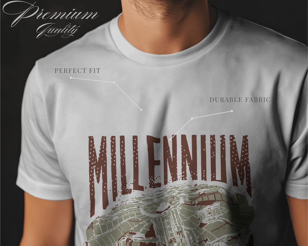 Millennium Falcon Star Wars T-Shirt – 100% Cotton Biowash