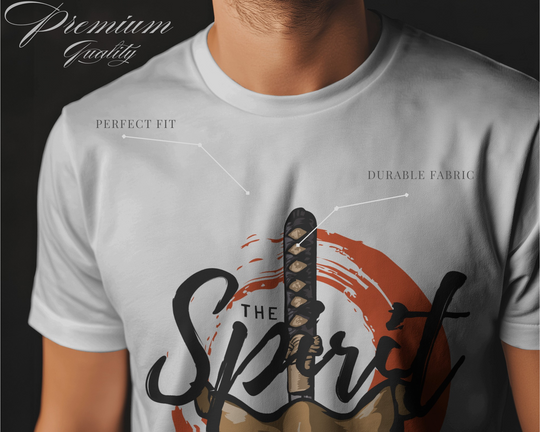 “Spirit King” Samurai Mask T-Shirt | Full Sleeve | 100% Cotton Bio-Wash | Dark Streetwear