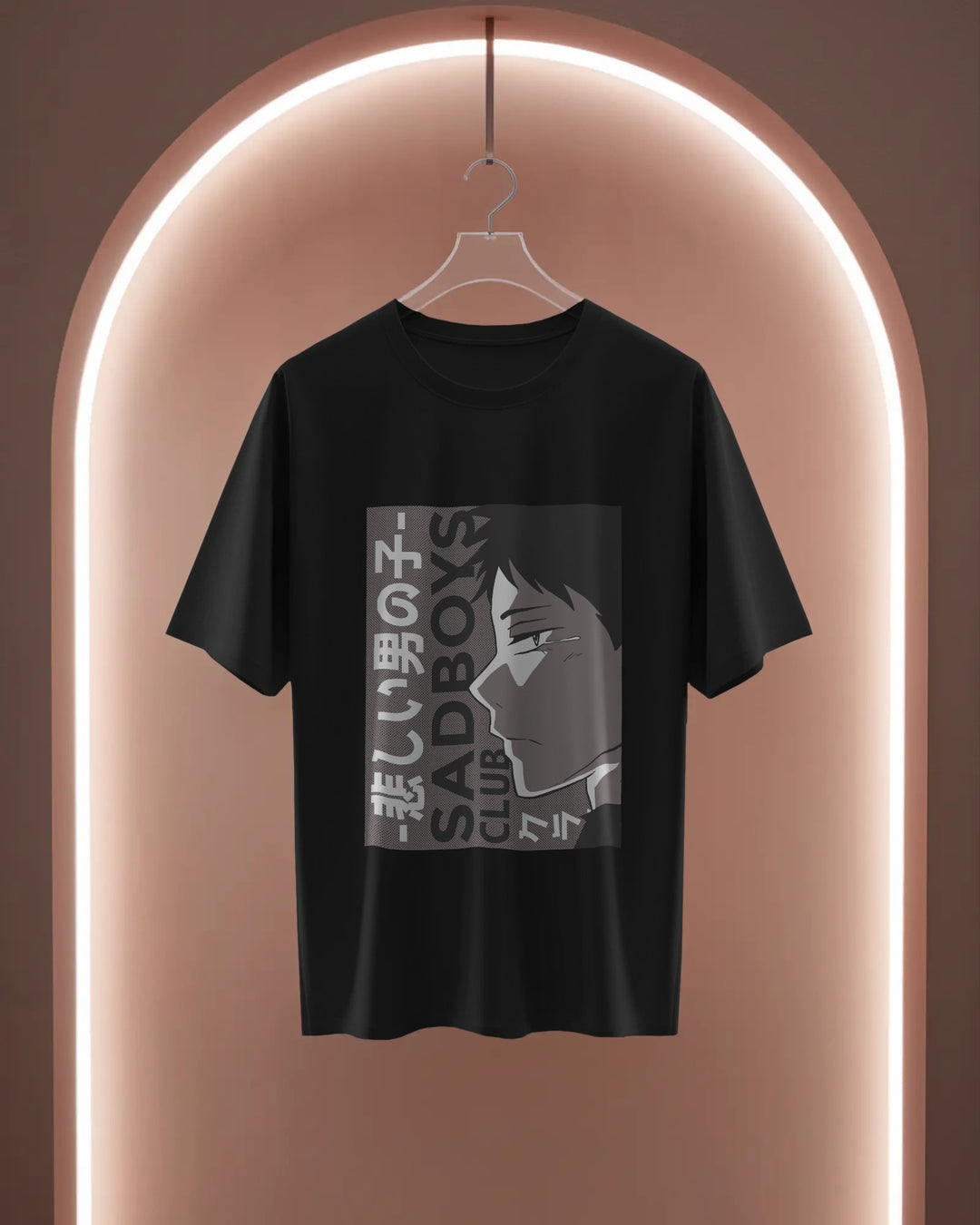 Sad Boys Club – Monochrome Anime Mood T-Shirt