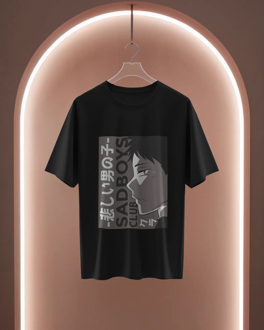 Sad Boys Club – Monochrome Anime Mood T-Shirt