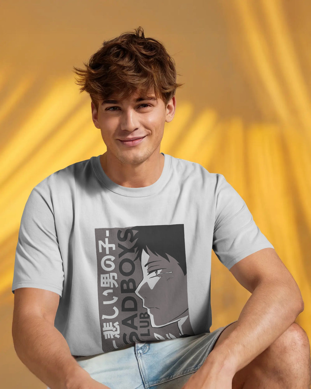 Sad Boys Club – Monochrome Anime Mood T-Shirt